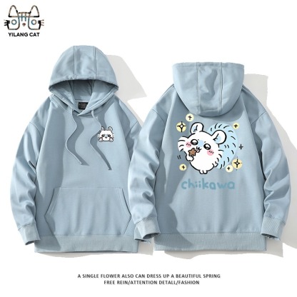 Chiikawa聯名衛衣2025秋冬新款親子情侶裝連帽衛衣