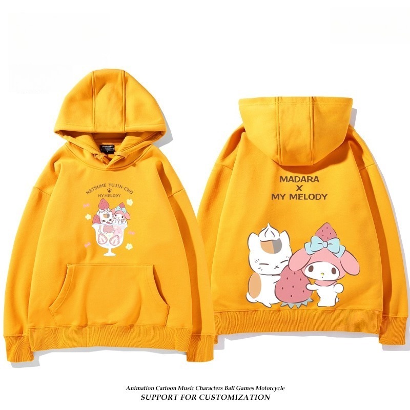 夏目友人帳貓咪老師X三麗鷗新款 親子情侶男女連帽衛衣