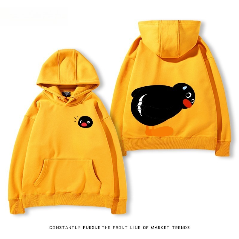 企鵝Pingu 秋冬新款 親子情侶男女連帽衛衣