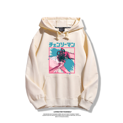 鏈鋸人聯名衛衣2023秋冬新款親子情侶裝薄絨款連帽衛衣