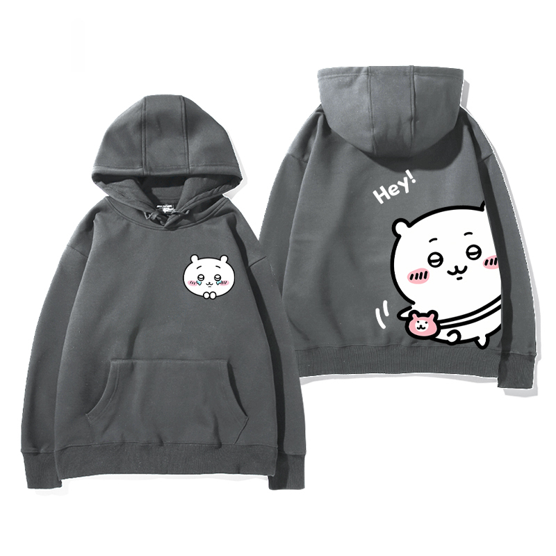 Chiikawa聯名衛衣2024秋冬新款親子情侶裝薄絨款連帽衛衣