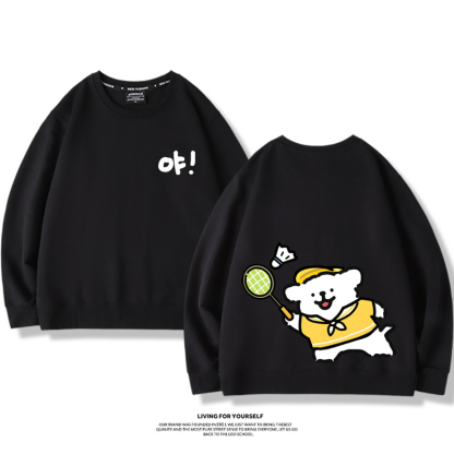 線條小狗2023親子情侶裝 圓領長袖