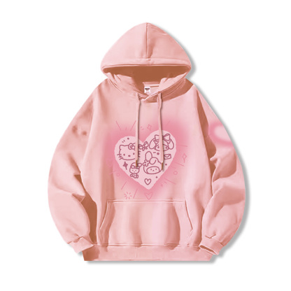 HelloKitty新款 寬鬆百搭 秋冬款 寬鬆連帽衛衣