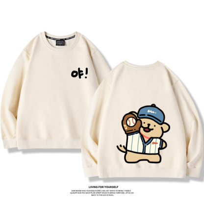 線條小狗2023親子情侶裝 圓領長袖