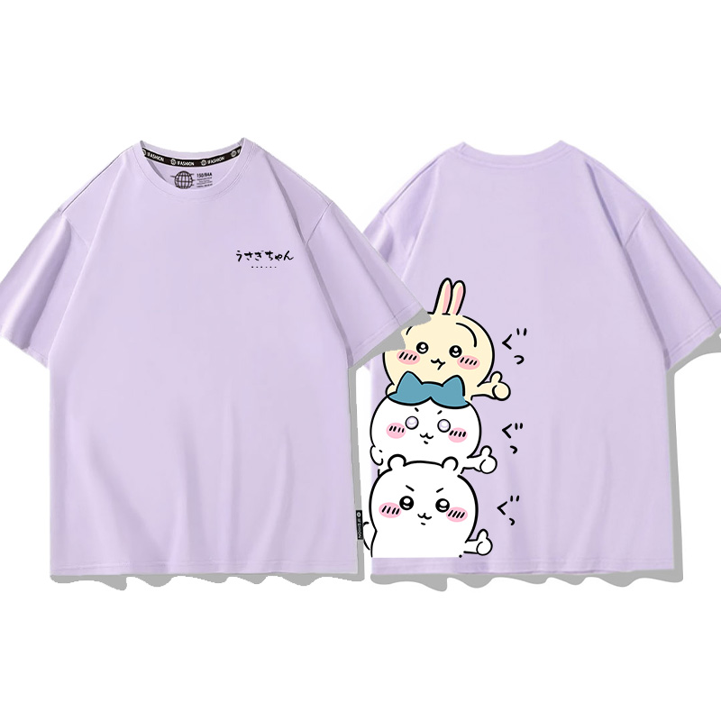 Chiikawa聯名衛衣2024秋冬新款親子情侶裝薄絨款連帽衛衣