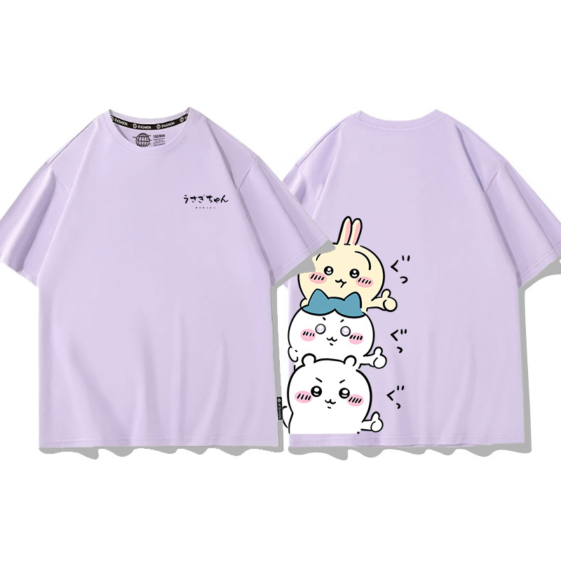 Chiikawa聯名衛衣2024秋冬新款親子情侶裝薄絨款連帽衛衣