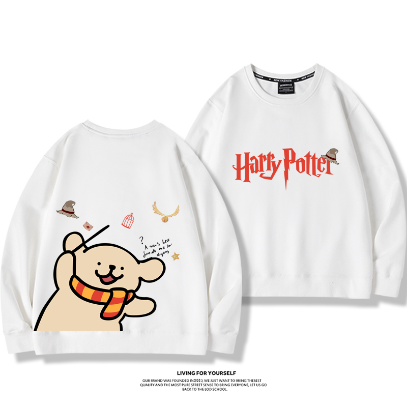 線條小狗2023親子情侶裝 圓領長袖