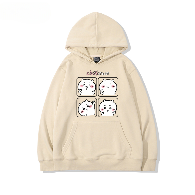 chiikawa 2024秋冬新款親子情侶裝薄絨款連帽衛衣