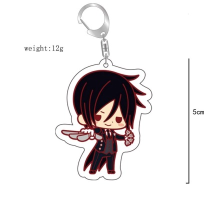 黑執事周邊掛件可愛夏爾塞巴斯醬亞克力鑰匙扣 雙面透明動漫掛飾【單買三件起送】