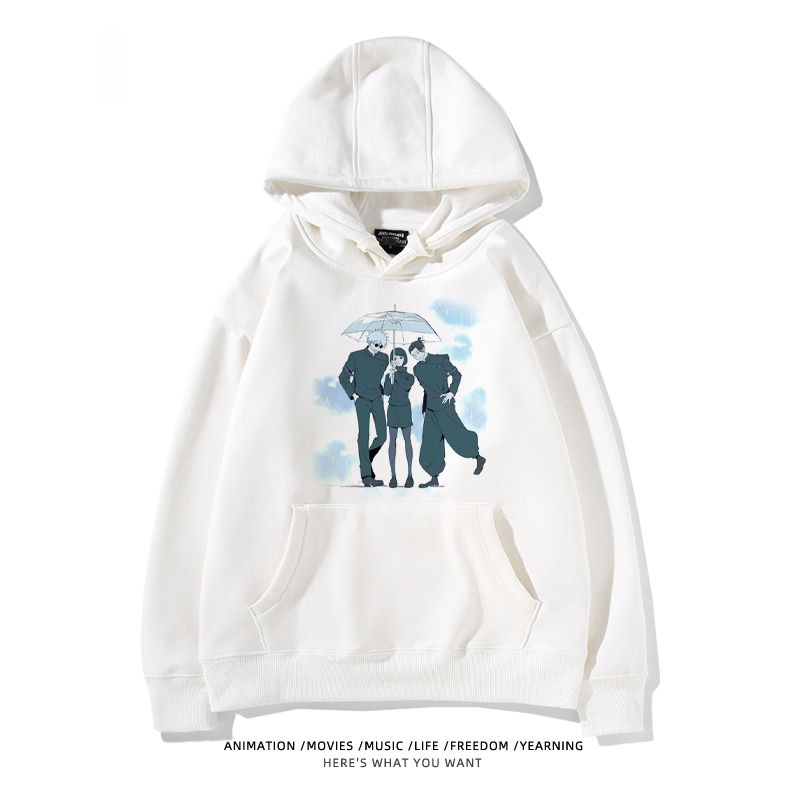 咒術迴戰聯名衛衣2024秋冬新款親子情侶裝薄絨款連帽衛衣