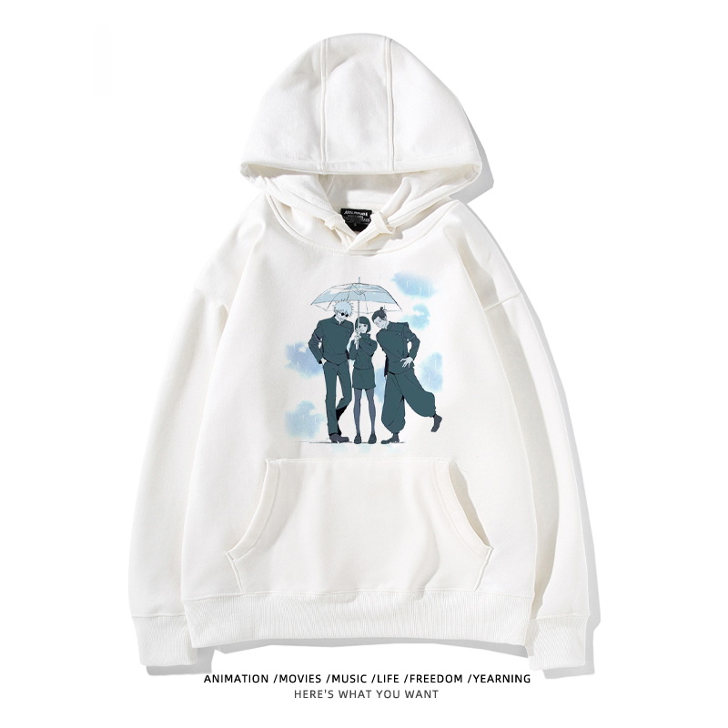 咒術迴戰聯名衛衣2024秋冬新款親子情侶裝薄絨款連帽衛衣