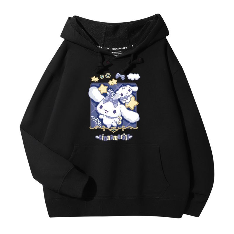 三麗鷗大耳狗聯名衛衣2023秋冬新款親子情侶裝薄絨款連帽衛衣