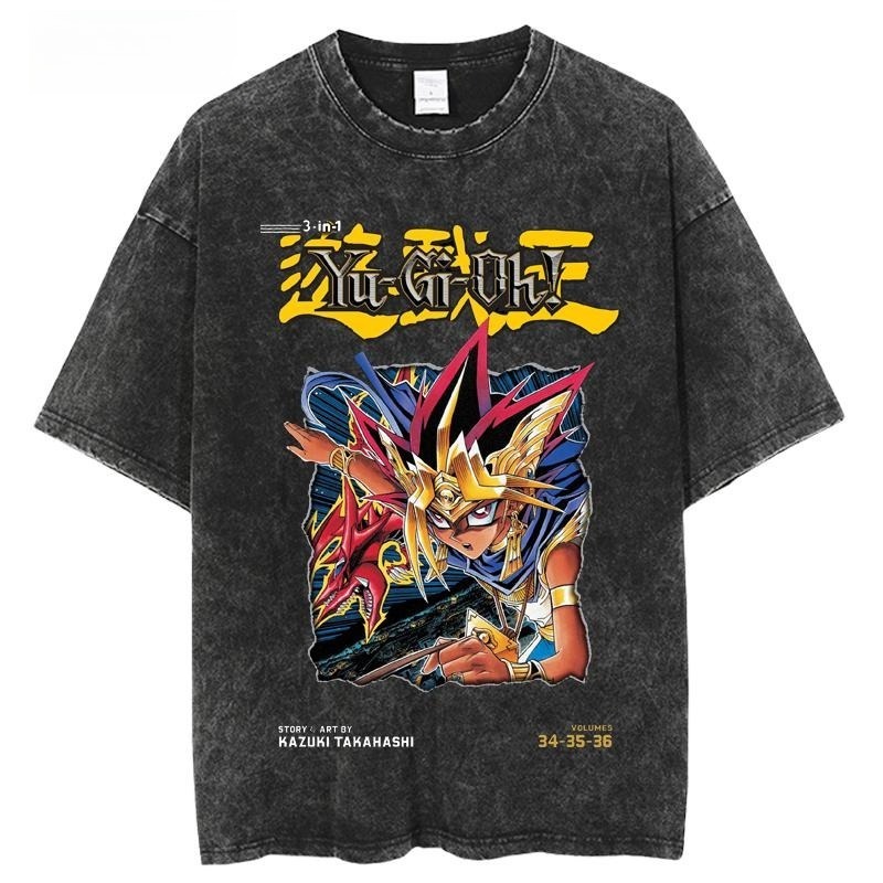 遊戲王水洗做舊  印花水洗短袖