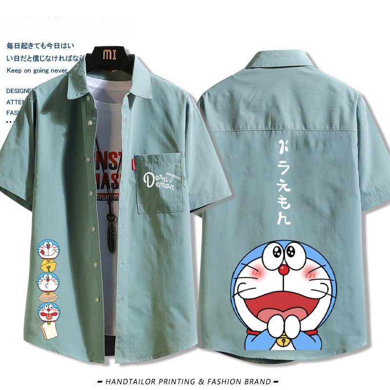 機器貓小叮噹 周邊薄款印花短袖襯衫