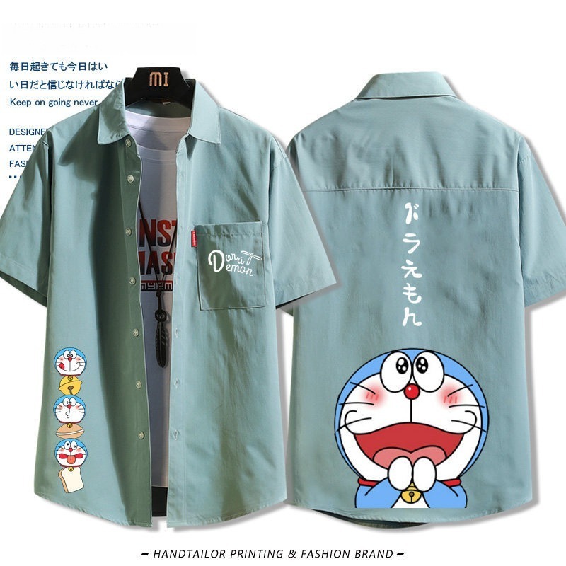機器貓小叮噹 周邊薄款印花短袖襯衫