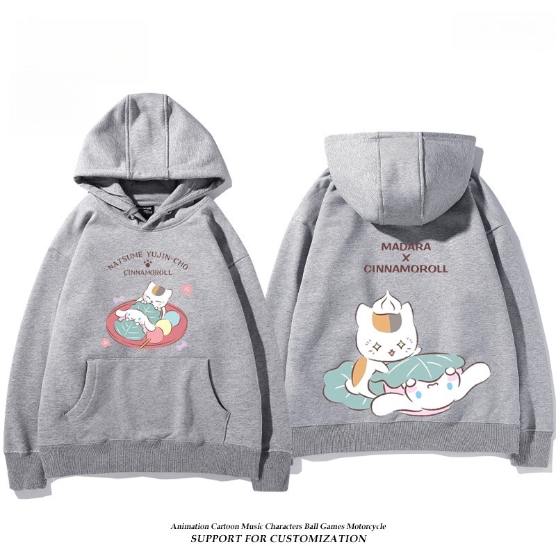 夏目友人帳貓咪老師X三麗鷗新款 親子情侶男女連帽衛衣