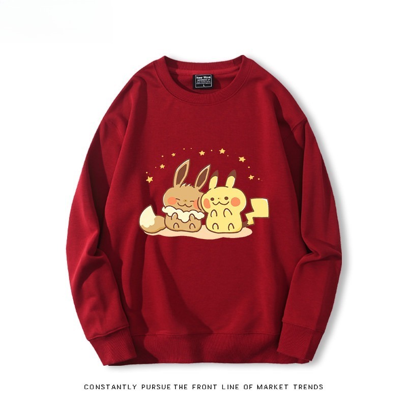 精靈寶可夢Q版 聯名親子情侶裝 圓領長袖