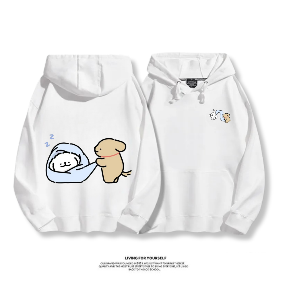 線條小狗 2025秋冬新款 親子情侶男女連帽衛衣