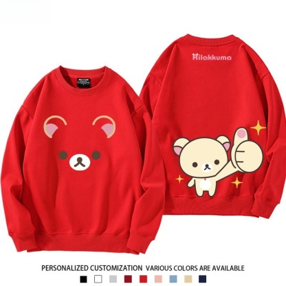 日系拉拉熊 聯名親子情侶裝 圓領長袖