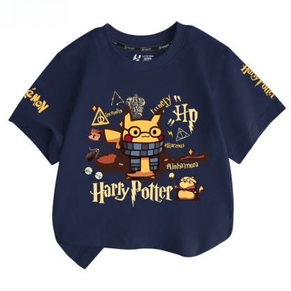 皮卡丘X哈利波特 2026親子情侶男女同款 印花短袖T恤