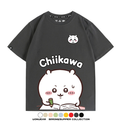 Chiikawa日系萌系吉伊卡哇可愛小八烏薩奇聯名短袖夏男T恤衫