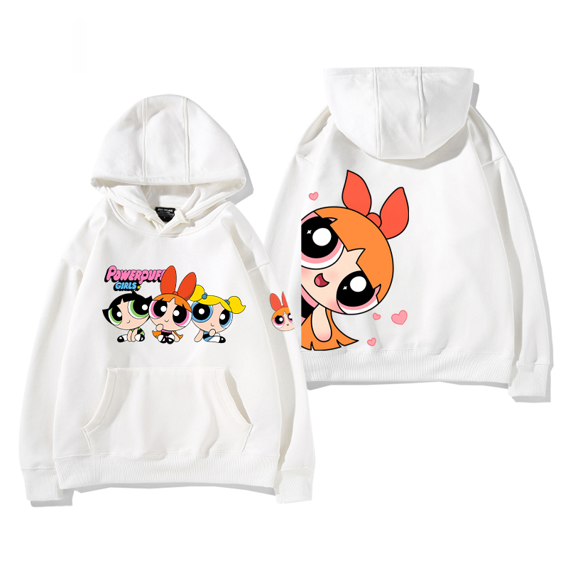 飛天小女警 2024秋冬新款親子情侶裝薄絨款連帽衛衣