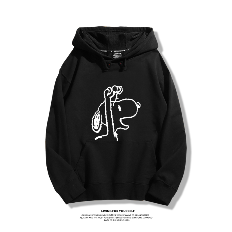 史努比聯名衛衣2023秋冬新款親子情侶裝薄絨款連帽衛衣