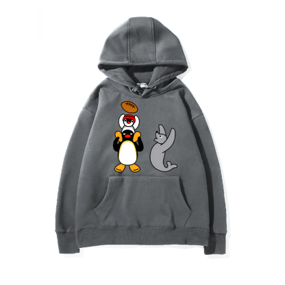 企鵝家族PINGU 聯名衛衣2024秋冬新款親子情侶裝薄絨款連帽衛衣