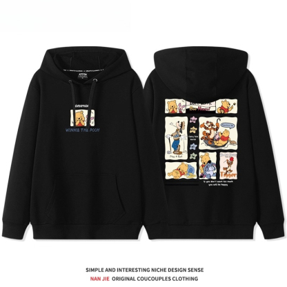 小熊維尼 聯名衛衣2025秋冬新款 親子情侶裝連帽衛衣