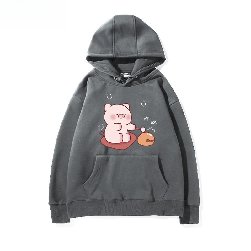 LULU豬 聯名衛衣新款 親子情侶裝連帽衛衣