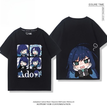 Ado歌手 2026親子情侶男女同款 印花短袖T恤