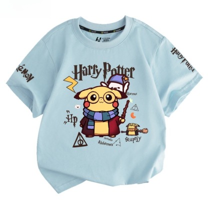 皮卡丘X哈利波特 2026親子情侶男女同款 印花短袖T恤