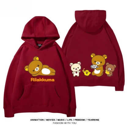 日系拉拉熊 聯名衛衣新款 親子情侶裝連帽衛衣