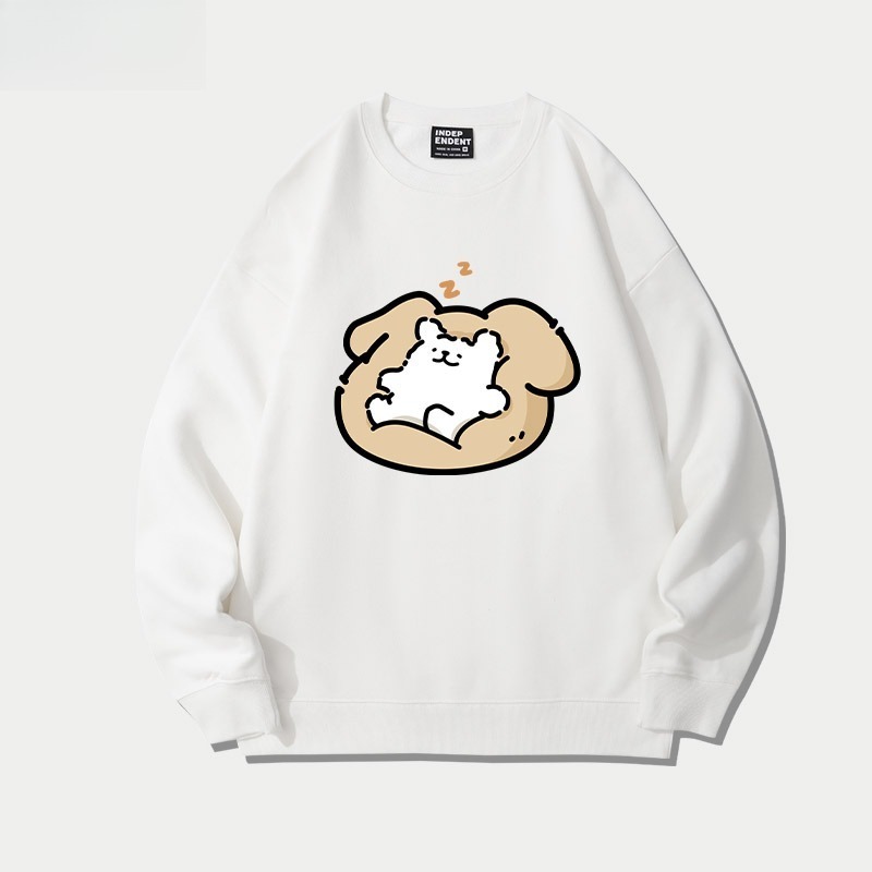 線條小狗 聯名親子情侶裝 圓領長袖