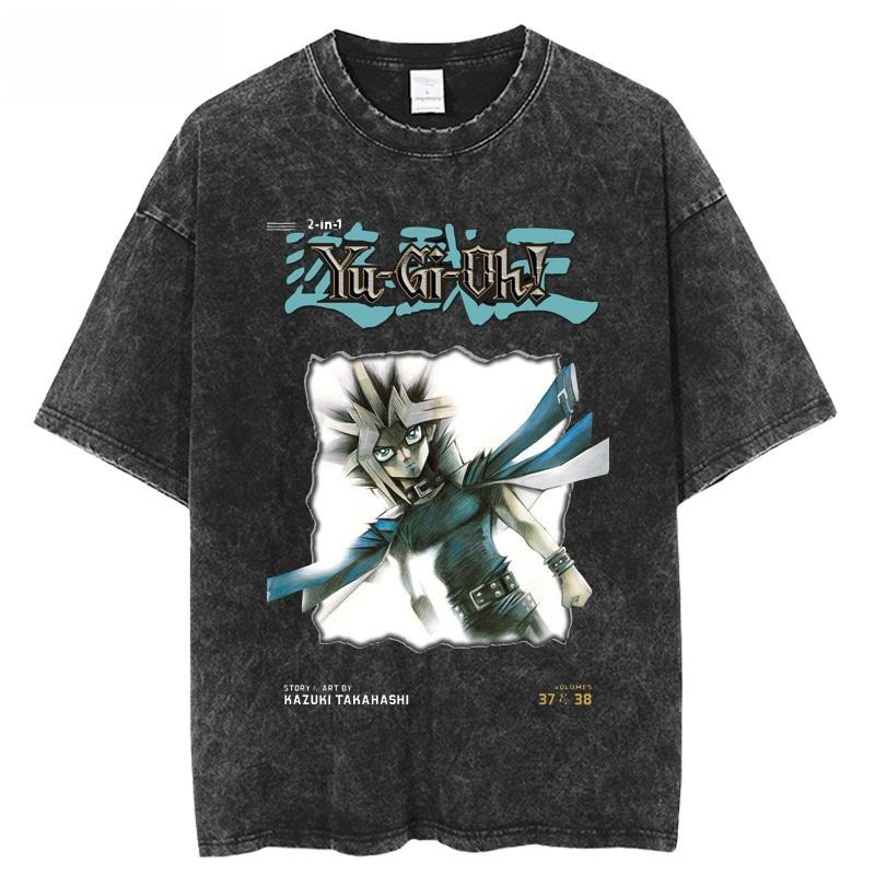 遊戲王水洗做舊  印花水洗短袖