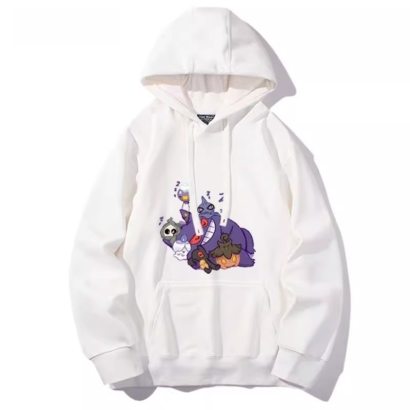 寶可夢聯名衛衣2024秋冬新款親子情侶裝薄絨款連帽衛衣