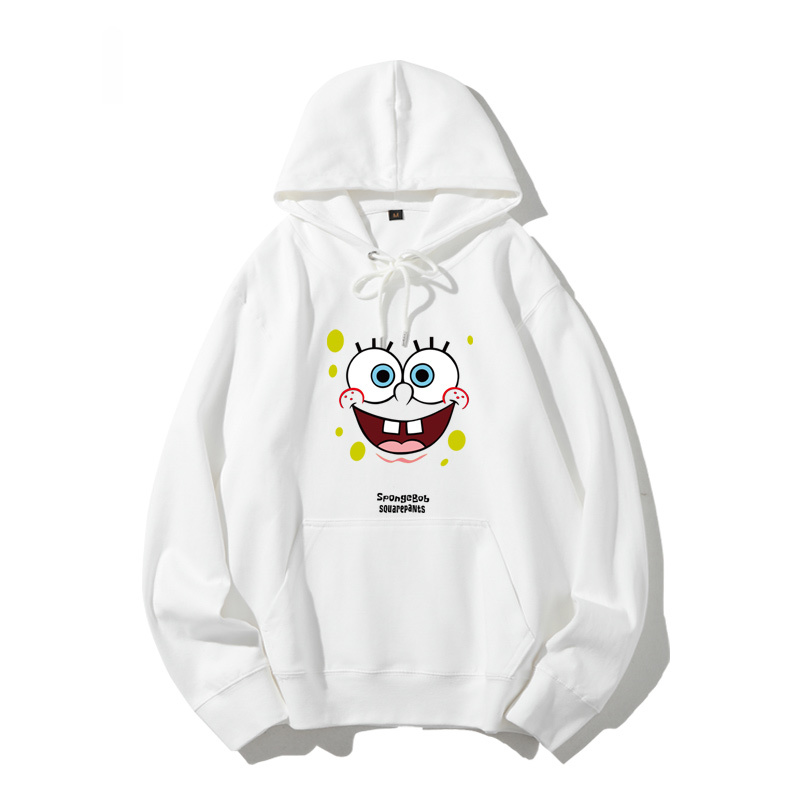 海綿寶寶 聯名衛衣2024秋冬新款親子情侶裝薄絨款連帽衛衣