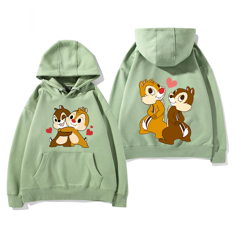 奇奇和蒂蒂 聯名衛衣2024秋冬新款親子情侶裝薄絨款連帽衛衣