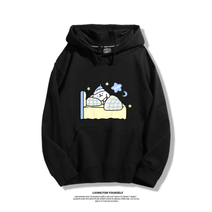 線條小狗聯名衛衣2023秋冬新款親子情侶裝薄絨款連帽衛衣