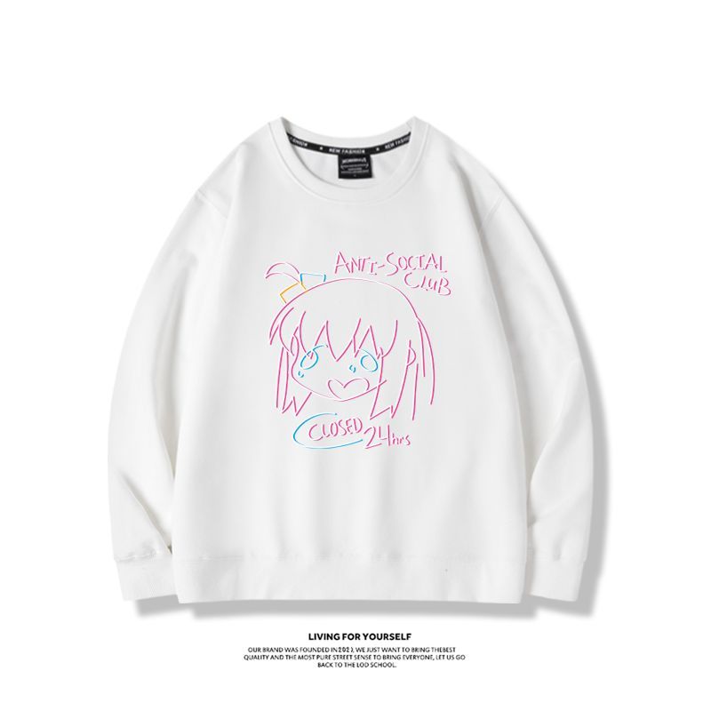 孤獨搖滾線條親子情侶裝 圓領長袖