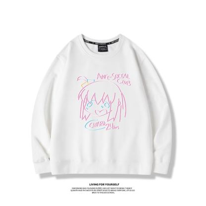 孤獨搖滾線條親子情侶裝 圓領長袖