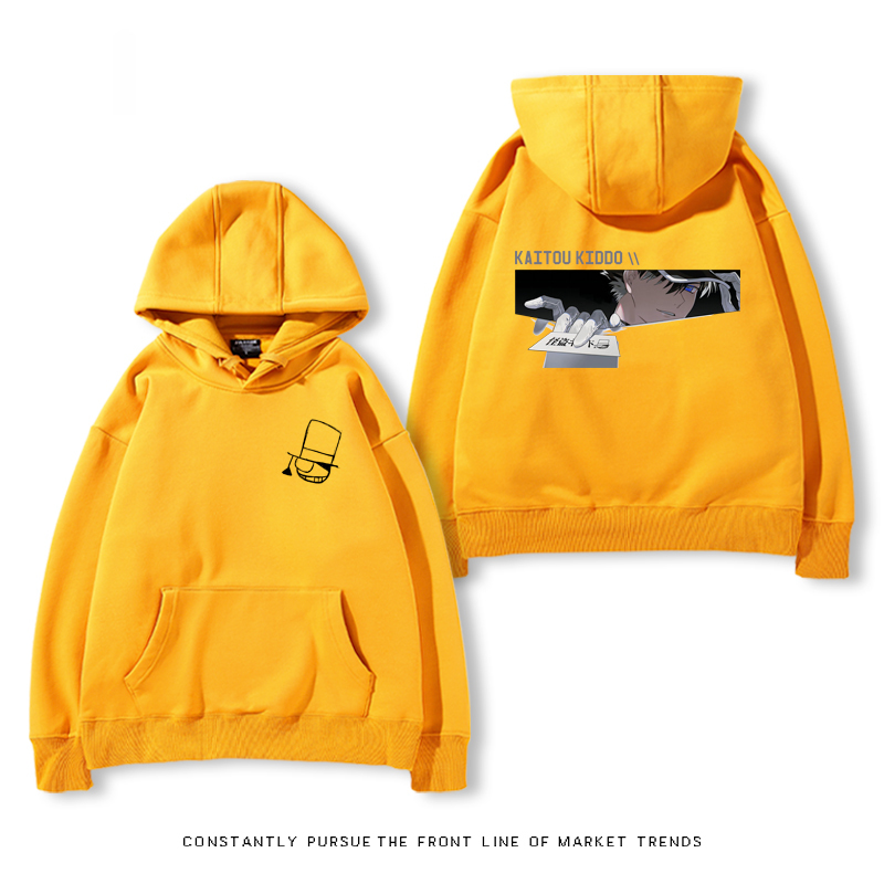 名偵探柯南聯名衛衣2024秋冬新款親子情侶裝薄絨款連帽衛衣