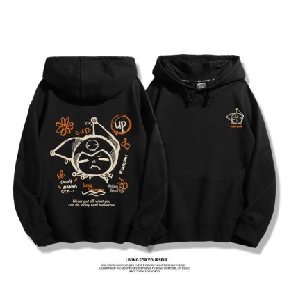 三麗鷗聯名衛衣2023秋冬新款親子情侶裝薄絨款連帽衛衣