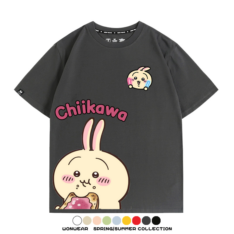 Chiikawa日系萌系吉伊卡哇可愛小八烏薩奇聯名短袖夏男T恤衫