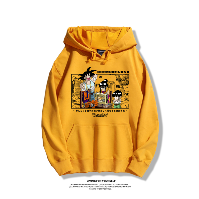 七龍珠聯名衛衣2023秋冬新款親子情侶裝薄絨款連帽衛衣