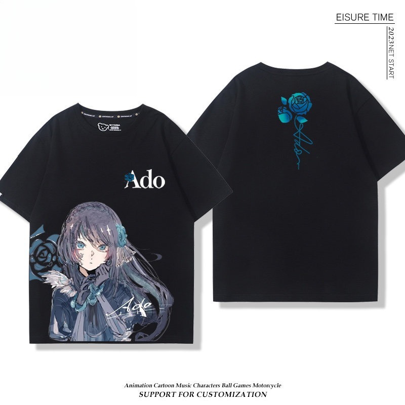 Ado歌手 2026親子情侶男女同款 印花短袖T恤