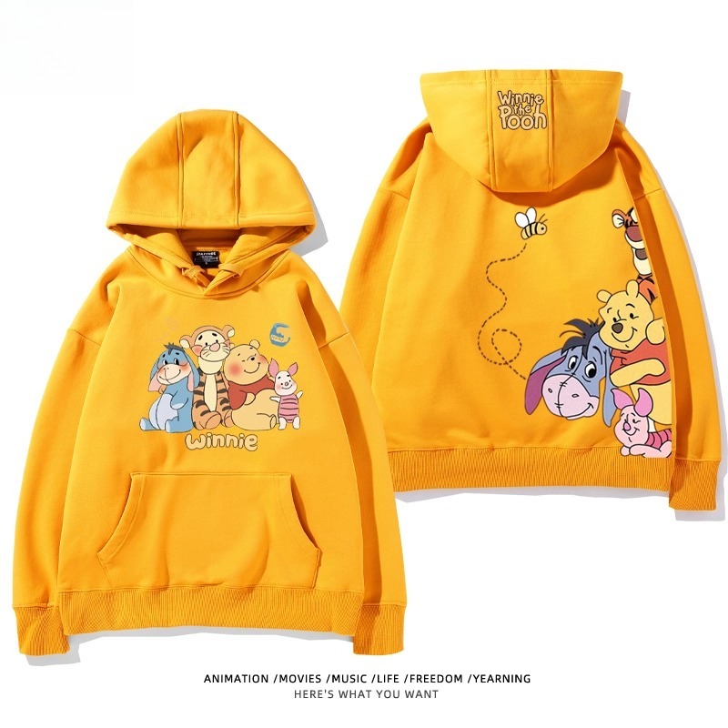 小熊維尼 聯名衛衣2025秋冬新款親子情侶裝連帽衛衣