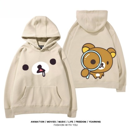 日系拉拉熊 聯名衛衣新款 親子情侶裝連帽衛衣
