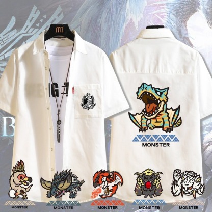 魔物獵人 周邊印花短袖襯衫
