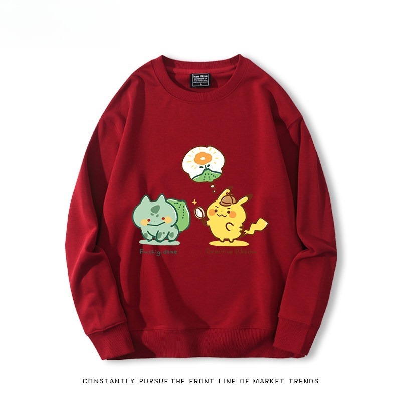 精靈寶可夢Q版 聯名親子情侶裝 圓領長袖